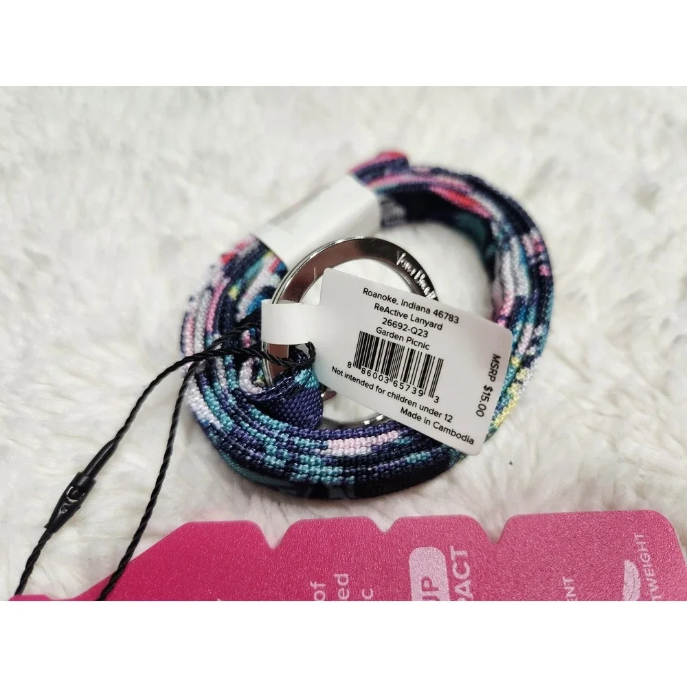 NWT Vera Bradley ReActive Lanyard Garden Picnic Print Pattern